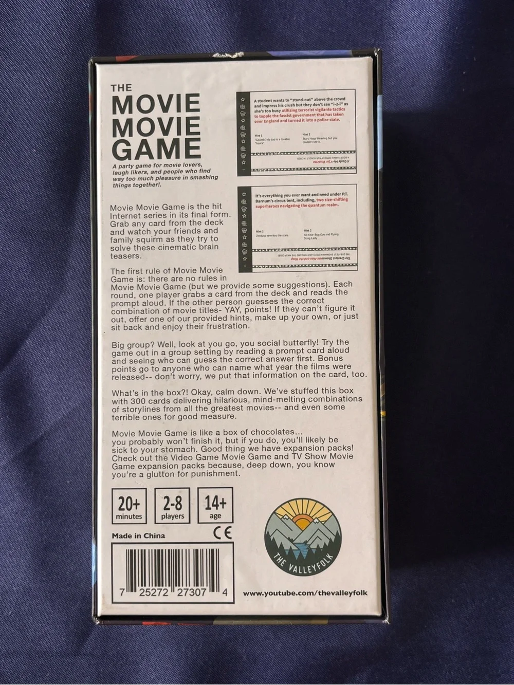 The Movie Movie Game Kickstarter Party Card Game The Valleyfolk w/ Expansions
